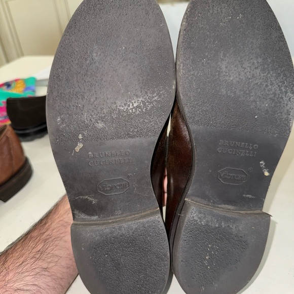 Brunello Cucinelli Goodyear Soft Brown Leather Tasseled Loafers Vibram Sz 7 - Picture 7 of 7